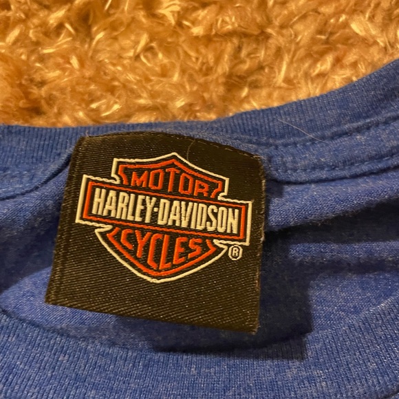 Women’s Harley Davidson Smoky Mountain Blue T-Shirt - Picture 4 of 4
